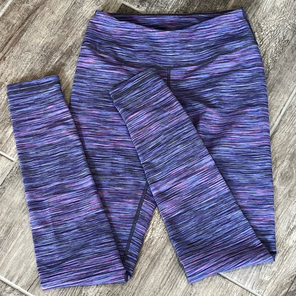 Zella XS Women's Purple Pink & Gray Soft Matte‎ Patterned Leggings